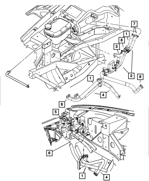 Air Conditioner and Heater Plumbing for 2008 Dodge Viper #1