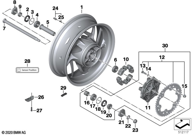 36318543518 - : Black Rear Wheel for BMW-Motorrad Image