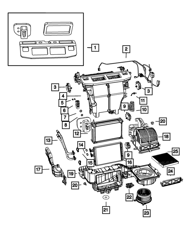 68029732AA - Air Conditioners and Heaters: A/c And Heater Unit Seal Kit for Mopar Image