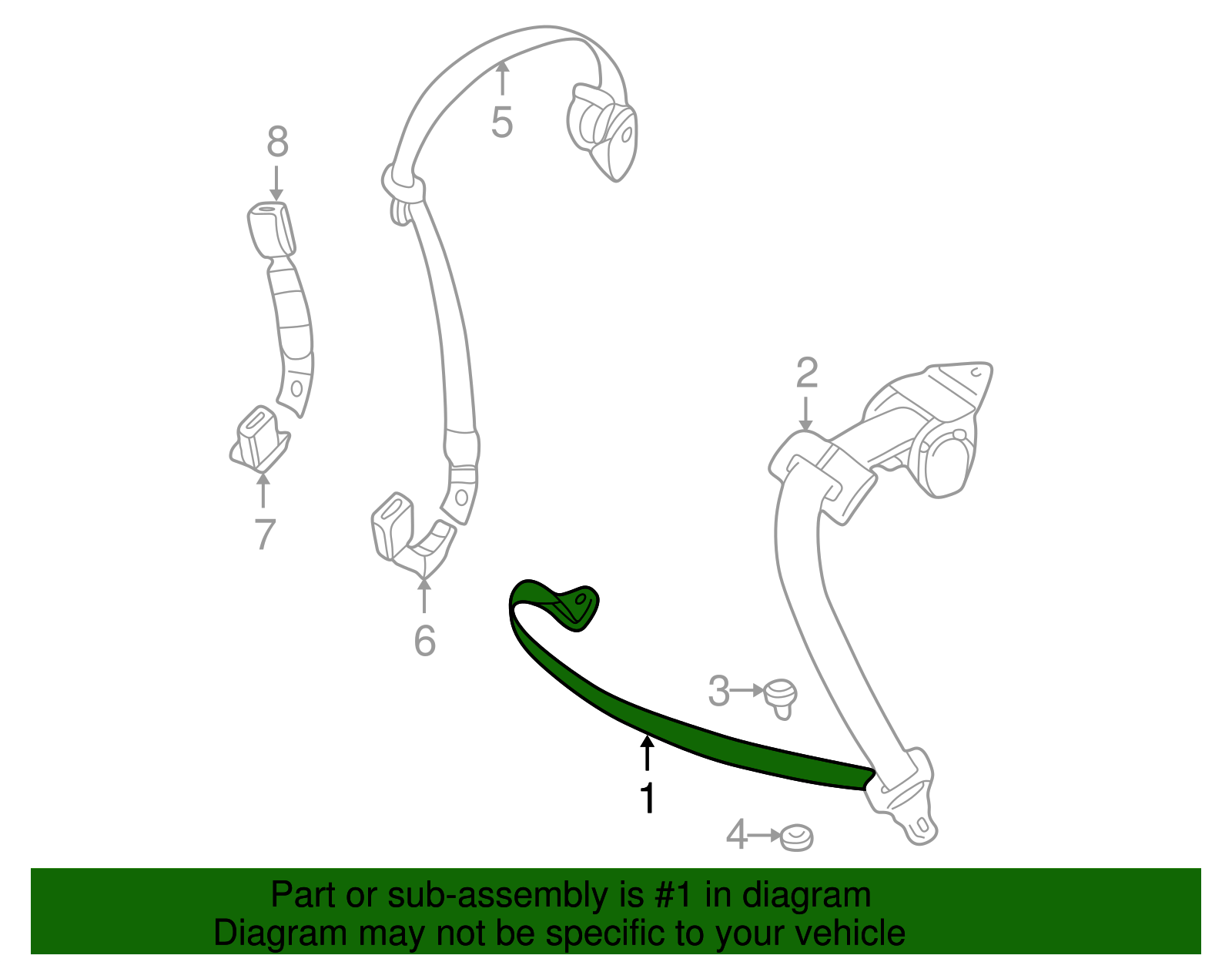 Rear Belt Assembly - BMW (72-11-8-198-483)