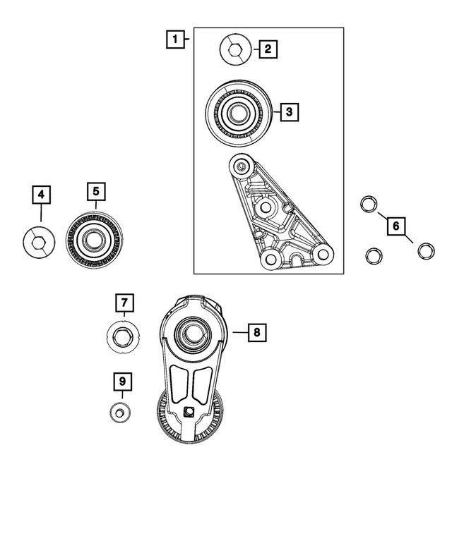 « 53011478AC –  : Poulie Folle Support pour Mopar Image »