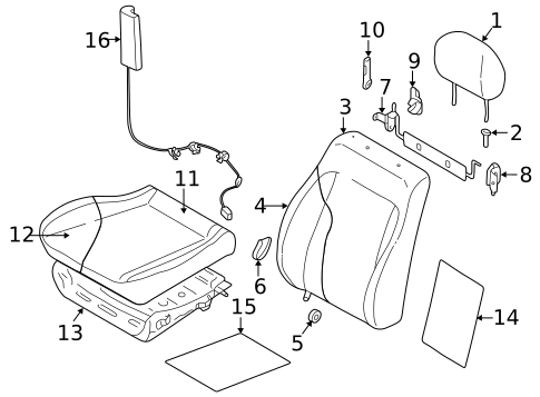 Front Seat Components for 1998 Subaru Forester #0