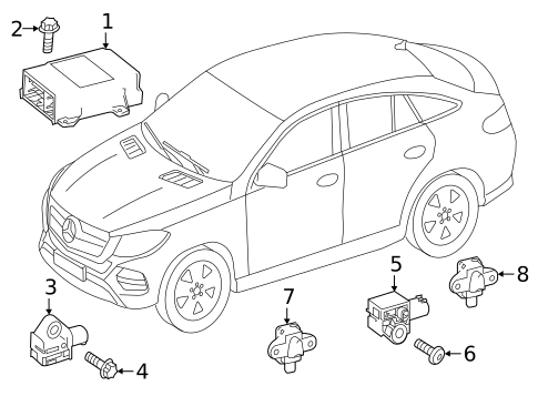 Air Bag Components for 2017 Mercedes-Benz GLE63 AMG #1