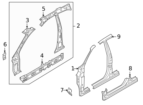 Hinge Pillar for 2009 Kia Sorento #0