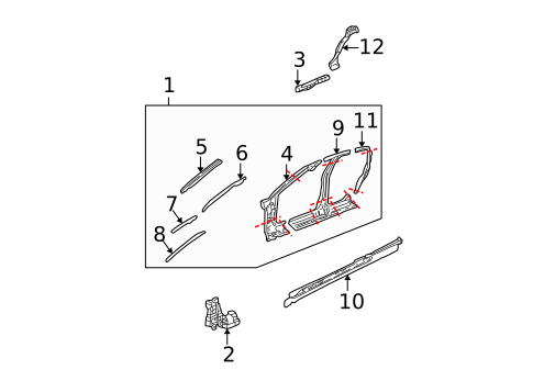Center Pillar & Rocker for 2000 Saturn LS2 #0
