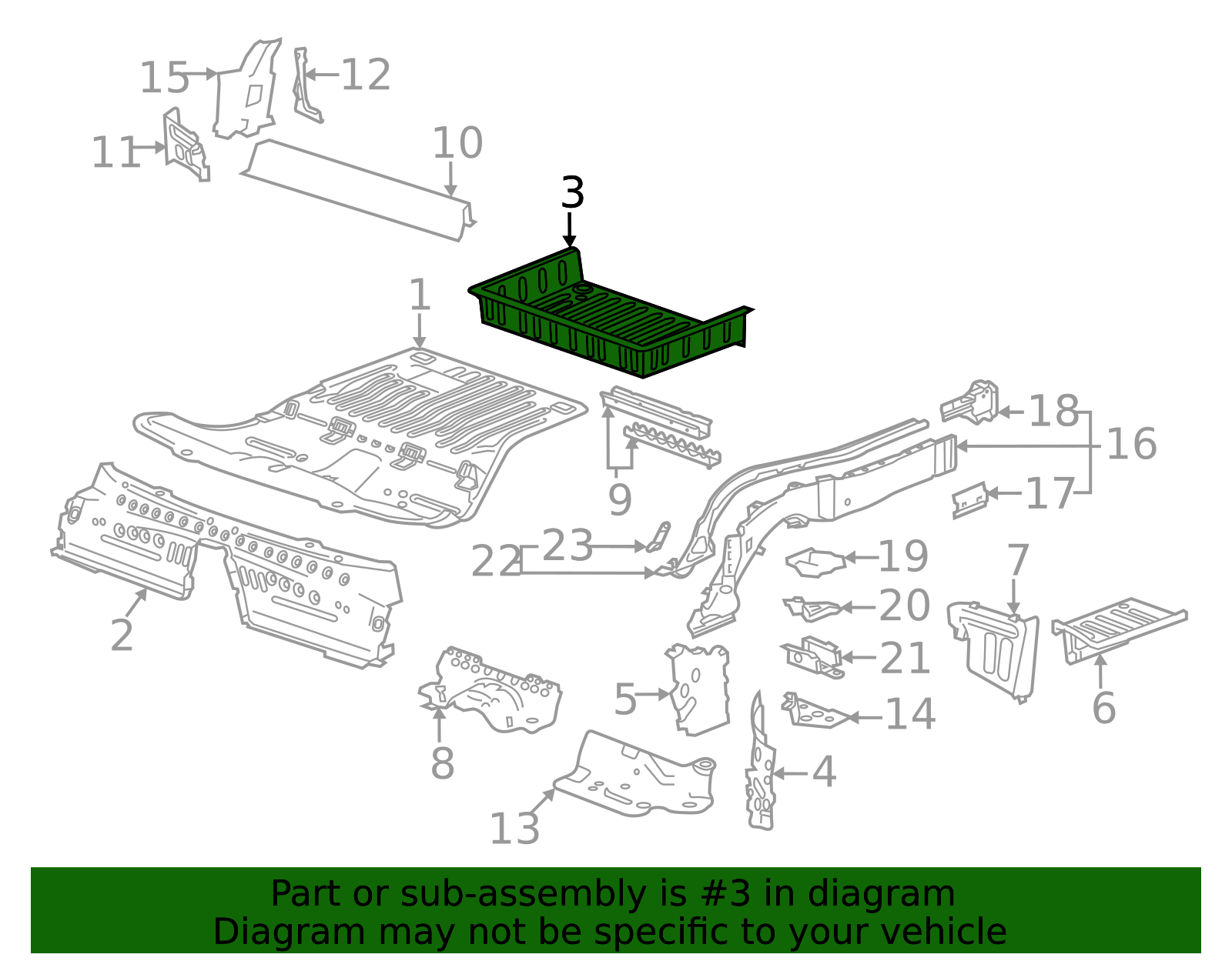 2020-2026 Cadillac Rear Floor Rear Panel 84679940 GM | GMPartsDirect.com