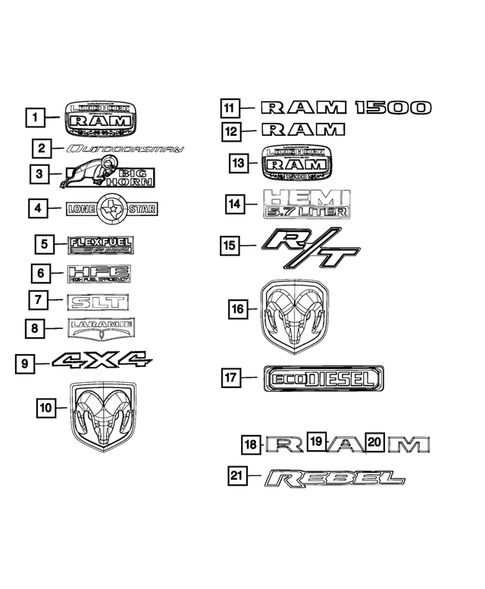 Nameplates for 2017 Ram 1500 #0