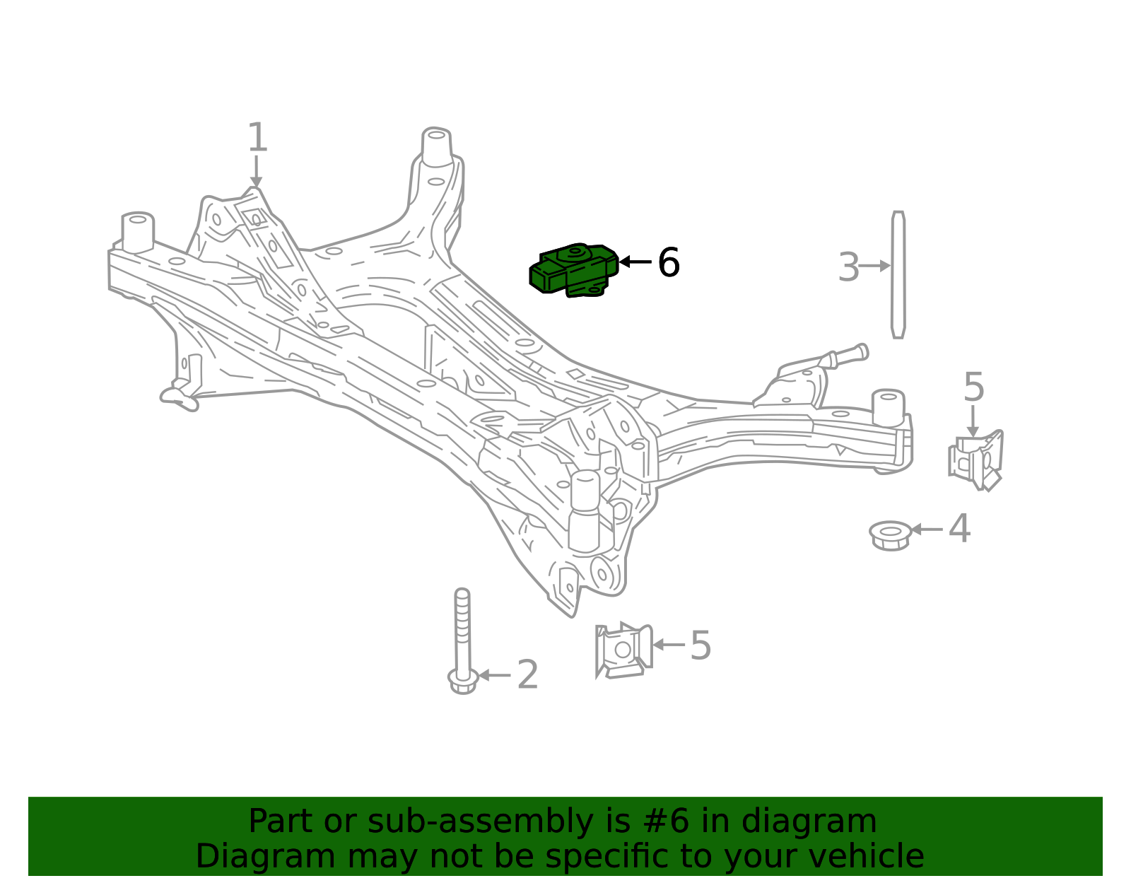 2018-2022 Toyota C-HR Suspension Cross-Member Insulator 51249