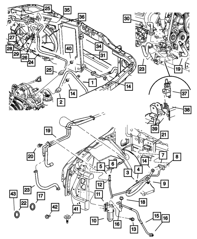 55056208AB - Air Conditioning &amp; Heater: A/c Suction And Liquid Line for Mopar Image image