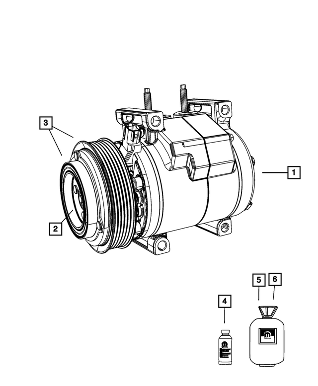 68251535AF - Air Conditioners and Heaters: Air Conditioning Compressor for Mopar Image