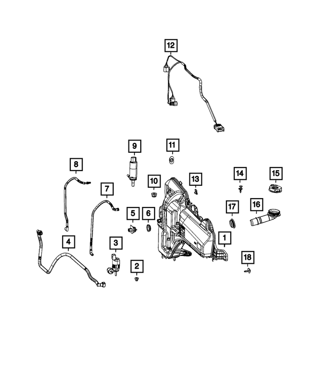 68518759AB - Electrical: Windshield Washer Pump Grommet for Jeep: Grand Cherokee, Grand Cherokee L Image