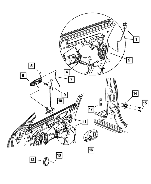 4814584AD - Doors and Related Parts: Remote Handle To Latch Link, Right for Mopar Image