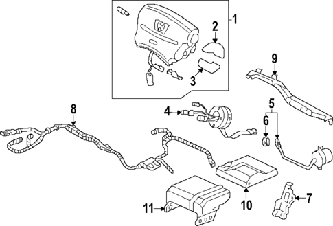 Air Bag Components for 1993 Honda Civic del Sol #0