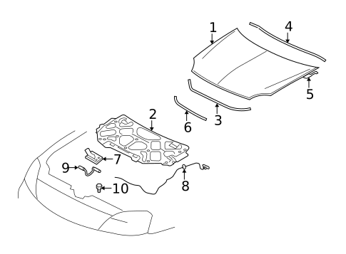 Hood & Components for 2009 Ford Taurus #0