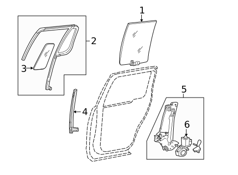 Glass - Rear Door for 2004 Mercury Mountaineer #0