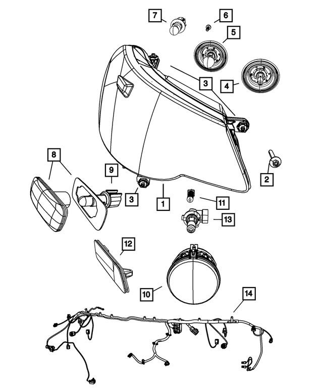 « 5303749AG – Electrical : Projecteur, Côté Gauche, Export pour Mopar Image »
