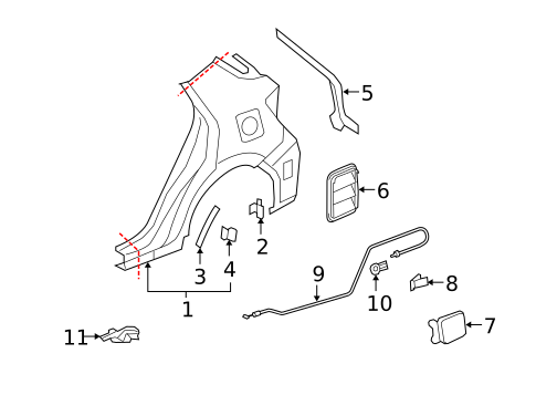 Quarter Panel & Components for 2009 Toyota Matrix #0