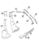 68071348AB - Body Sheet Metal Except Doors: C-Pillar Extension, Right for Fiat: 500 Image