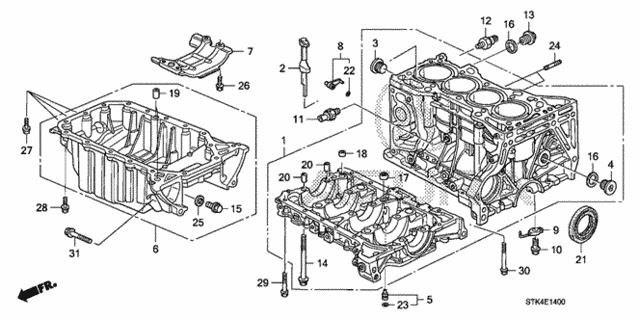 Cylinder Block - Oil Pan for 2012 Acura RDX #0