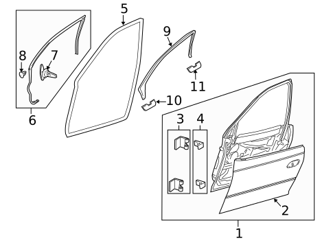 Door & Components for 2005 Pontiac GTO #0