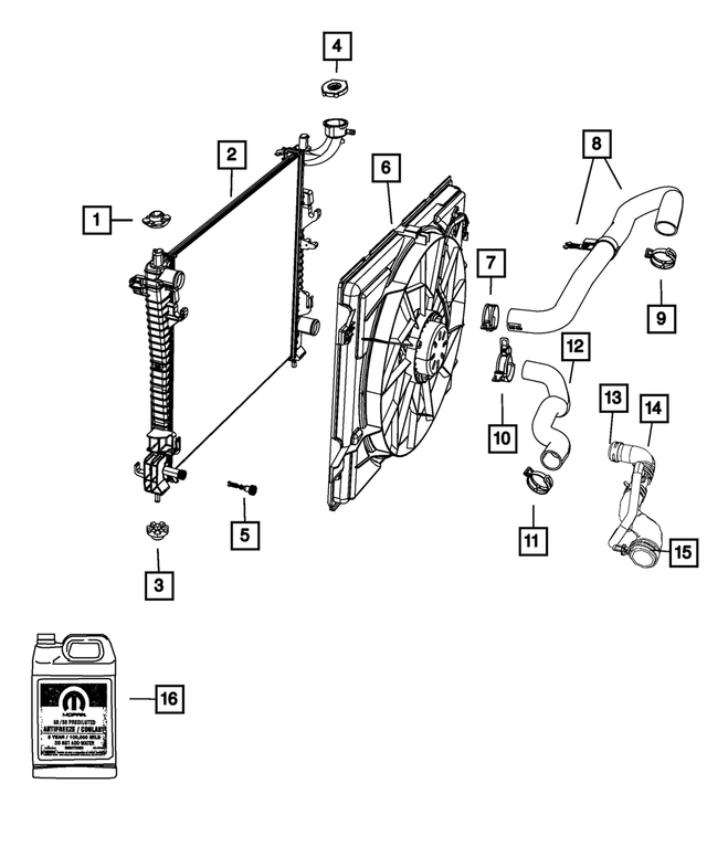68502662AA - Cooling: Radiator Outlet Hose for Mopar Image