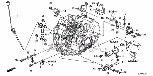 AT Oil Level Gauge - ATF Pipe (6AT) for 2011 Acura RL #0