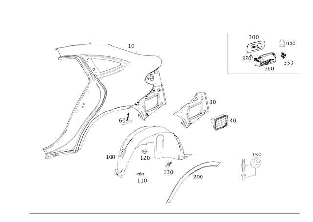 9915495 - Side Walls: Plug-in Fastener for Mercedes-Benz Image image
