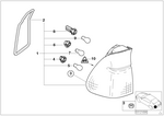 63217164473 - Lighting: Rear Light in the Side Panel, White Left for BMW Image
