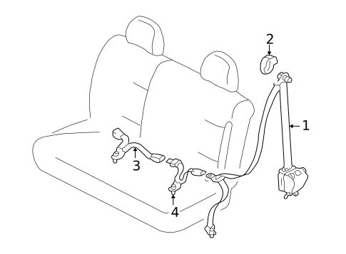 Rear Seat Belts for 2002 Mazda Tribute #0
