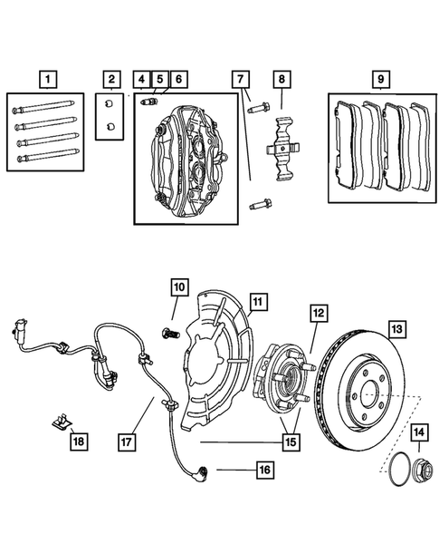 Front Brakes for 2008 Jeep Grand Cherokee #1