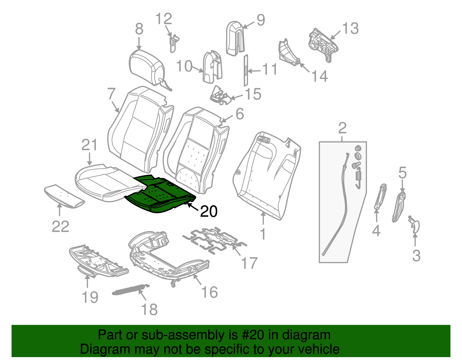 Seat Cushion Pad - BMW (52-10-7-052-404)