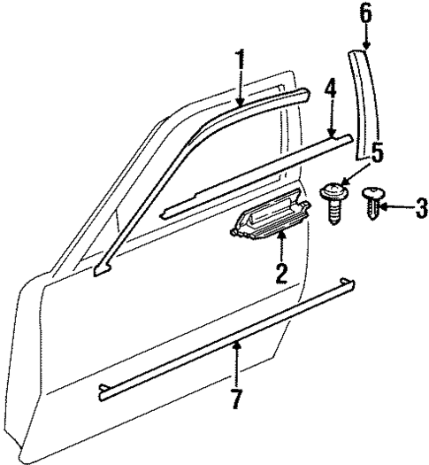 Exterior Trim - Front Door for 2002 Oldsmobile Intrigue #0