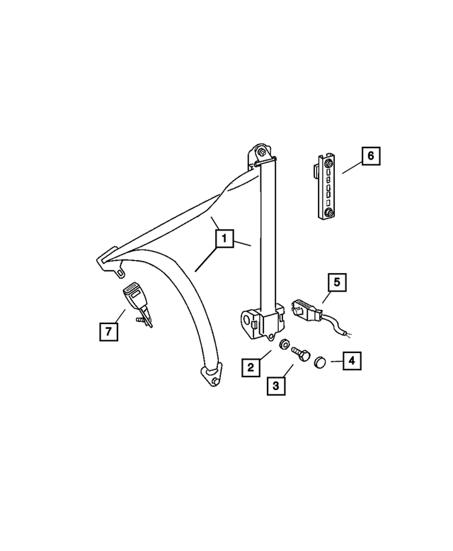 5103812AA - Interior Trim: Front Outer Seat Belt, Left for Mopar Image