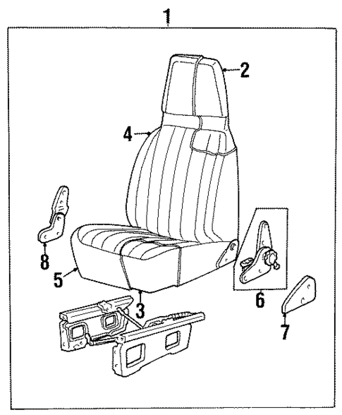 Front Seat Components for 1990 GMC C2500 Pickup #1