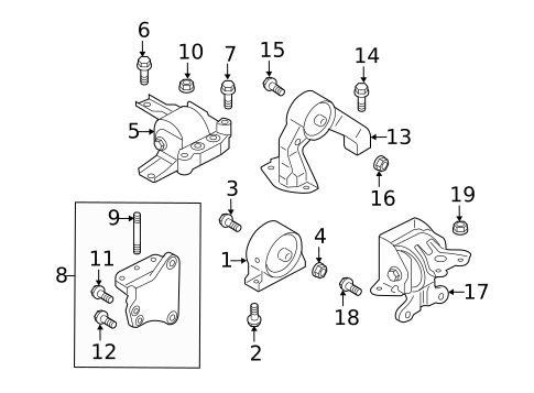 Engine & Trans Mounting for 2023 Mitsubishi Outlander Sport #0