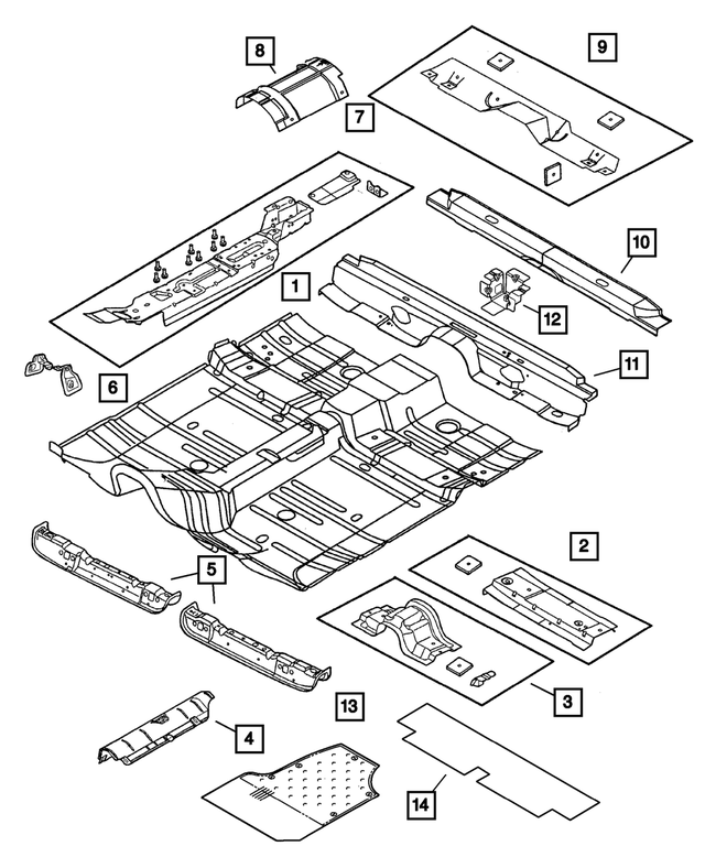 4814982AB - Body Sheet Metal Except Doors: Front Floor Pan for Mopar Image image