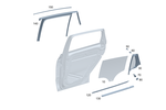 2477353001 - Rear Door: Side Window Pane for Mercedes-Benz Image
