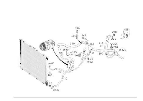 Refrigerant Line Arrangement for 1997 Mercedes-Benz S600 #0