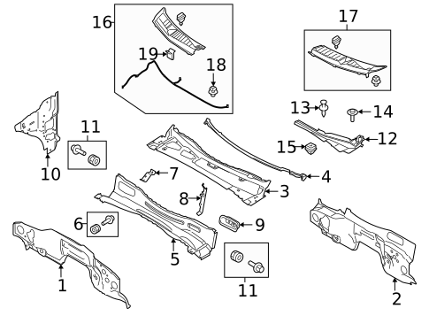 Cowl for 2022 Ford F-250 Super Duty #1