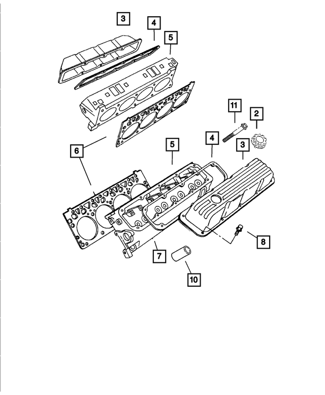 53020612AC - Engine 5.9L Eight Cylinder: Cylinder Head Cover for Mopar Image