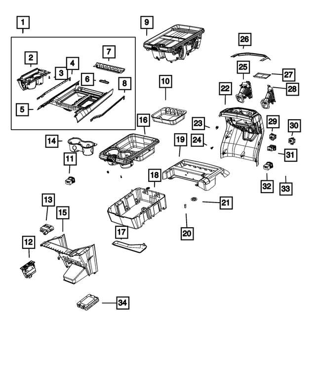 7VA461DMAB - : Console End Cap for Mopar Image