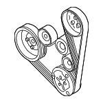 38903137G - Cooling System: Serpentine Belt for Volkswagen: Beetle, Golf, Jetta Image