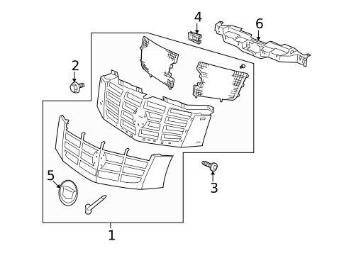 Grille & Components for 2011 Cadillac Escalade #0