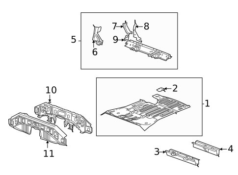 Rear Floor & Rails for 2022 Cadillac XT4 #1
