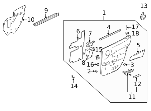 Interior Trim - Rear Door for 2004 Pontiac Grand Prix #0