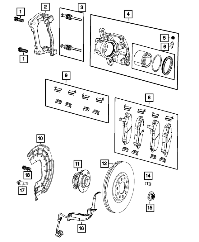 1BP03514AA - Brakes: Disc Brake Caliper Assembly, Bproauto, Right for Mopar Image image