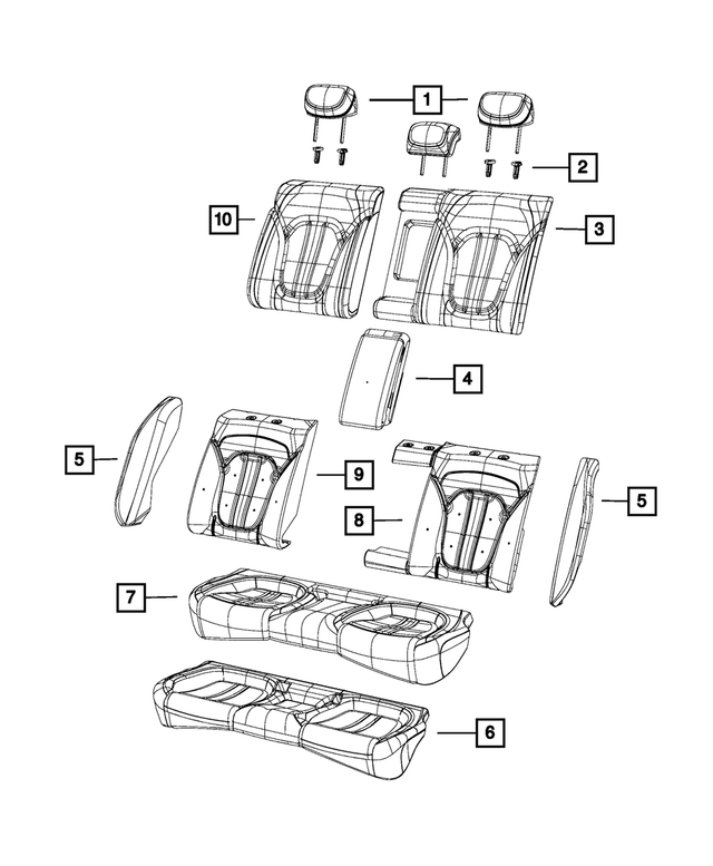 6AF07DX9AC - : Rear Seat Cushion Cover for Mopar Image