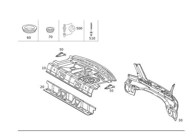 2036400171 - Rear End: Paneling for Mercedes-Benz: C230, C280, C32 AMG, C350, C55 AMG Image image