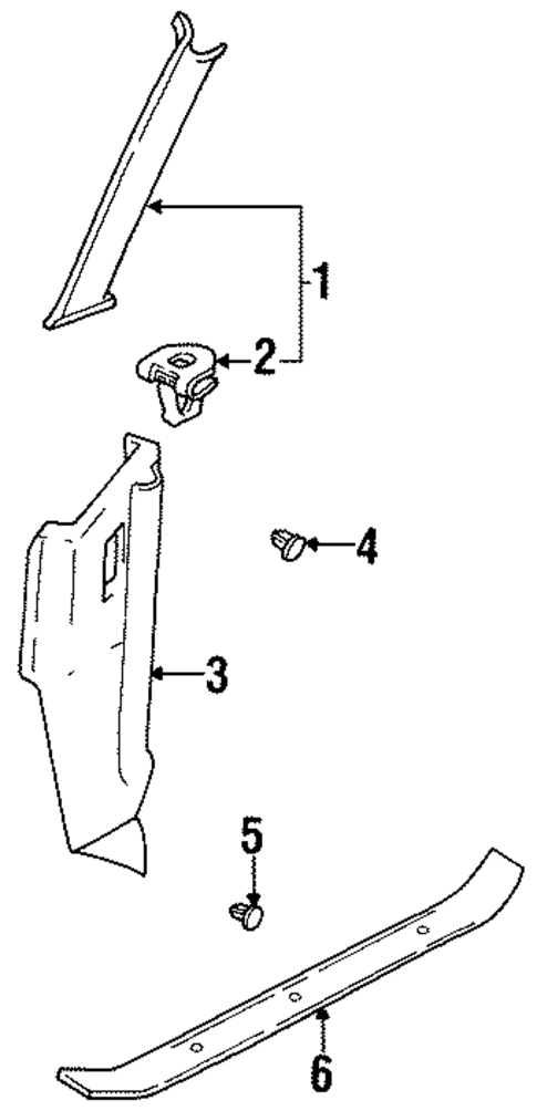 Interior Trim - Pillars for 2001 Kia Sportage #1