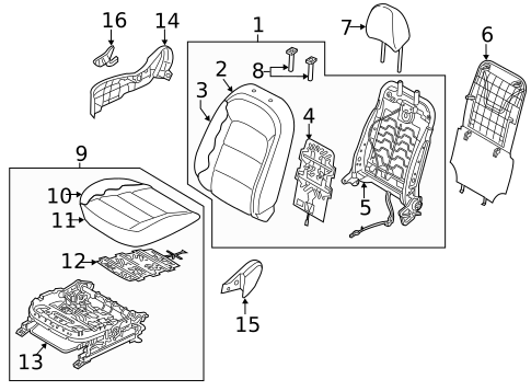 Passenger Seat Components for 2016 Kia Forte5 #0